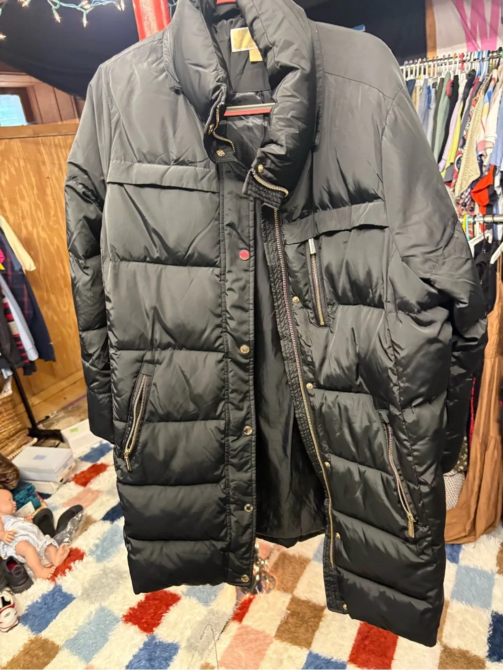 Michael Kors Black Puffer Coat ( LONG)
